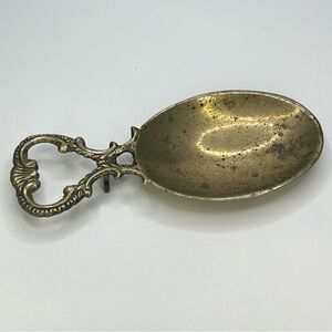 Vintage Brass Ornate Scoop With Decorative Handle Victorian Style. Small 3”